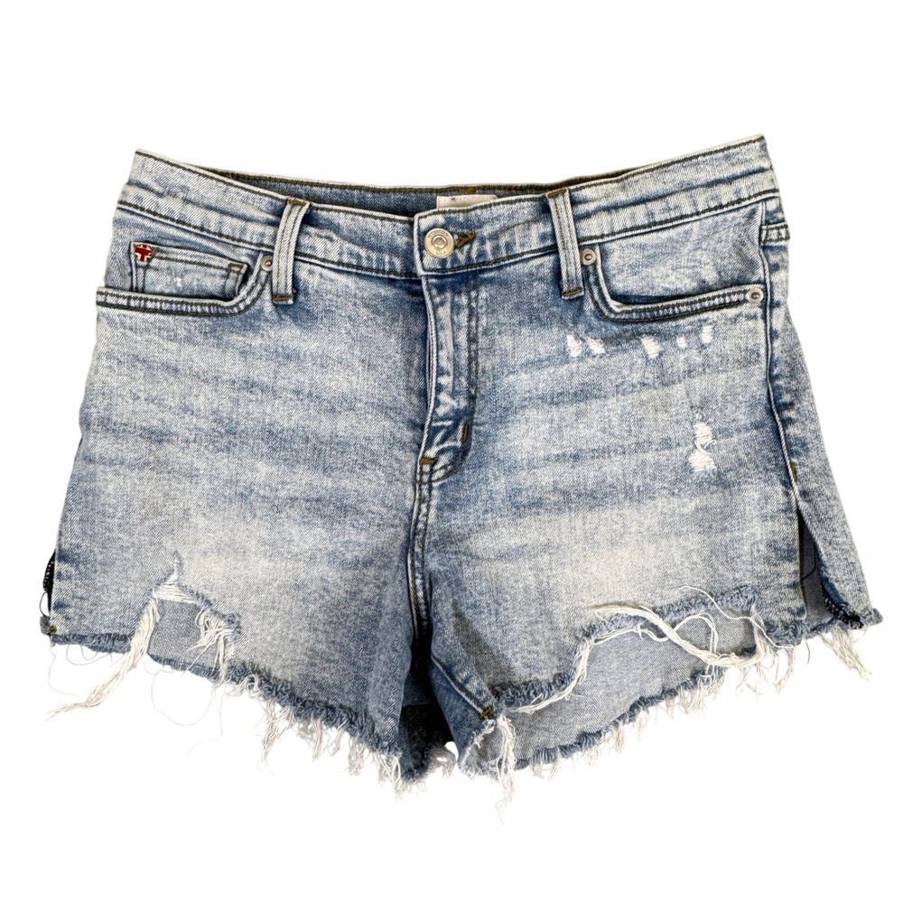 Hudson Los Angeles Distressed Light Wash Denim Cutoff Shorts Size 30 NWMR644FC1